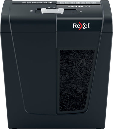 Rexel secure s5 stille papierversnipperaar - p2 stroken - tot 5 vel - 10l - zwart
