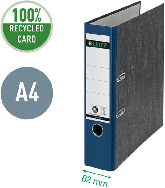 Leitz 180° ordner gewolkt a4 - 80mm - 100% gerecycled - blauw - 3 stuks