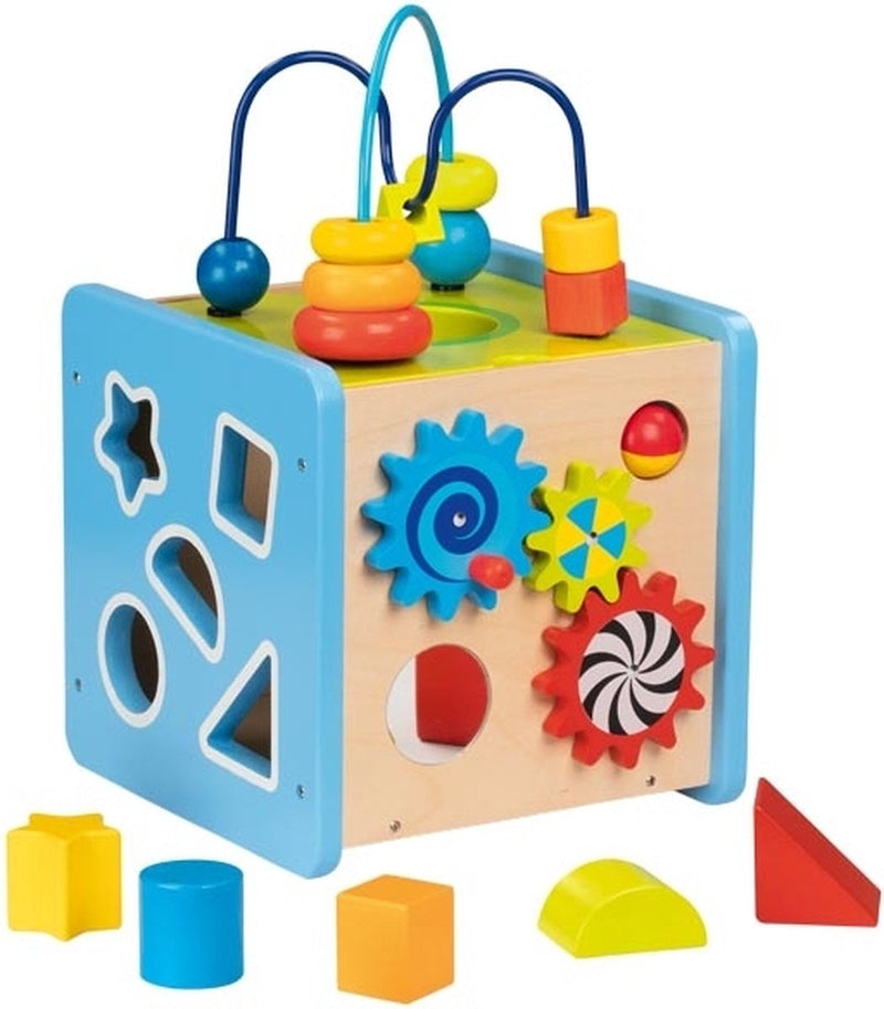 Load image into Gallery viewer, Goki houten activiteitenkubus 32,5 cm
