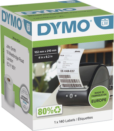 Dymo labels - voor labelwriter 4xl 5xl labelprinters - 102 mm x 210 mm - 140 labels
