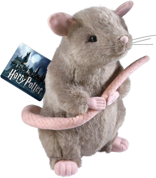 The noble collection harry potter - scabbers 23 cm pluche knuffel - grijs