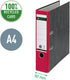 Leitz 180° ordner gewolkt a4 - 80mm - 100% gerecycled - rood - 3 stuks
