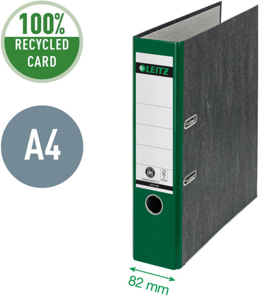 Leitz 180° ordner gewolkt a4 - 80mm - 100% gerecycled - groen - 3 stuks