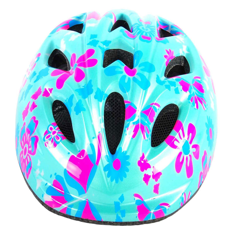 Load image into Gallery viewer, Volare kinder fietshelm - xs - blauw roze bloemetjes - 47-51 cm - extra klein model
