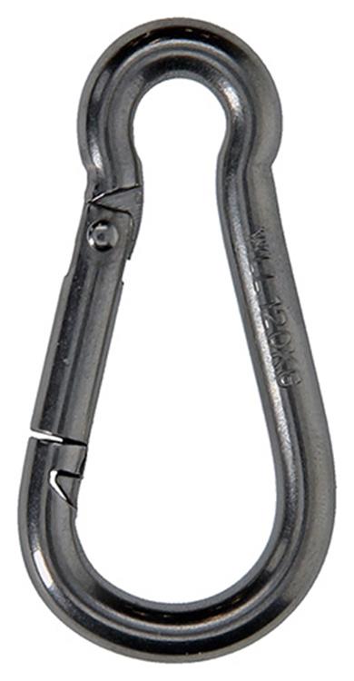 Load image into Gallery viewer, Mack 1008439 - 1 karabijnhaak + veer 6 x 60mm inox | 10 stuks
