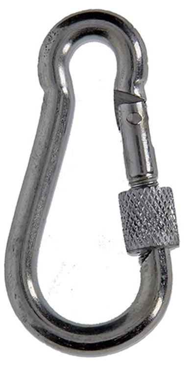 Afbeelding laden in galerijviewer, Mack 1008494 - 1 karabijnhaak + borgsl. 6 x 60mm verzinkt | 10 stuks
