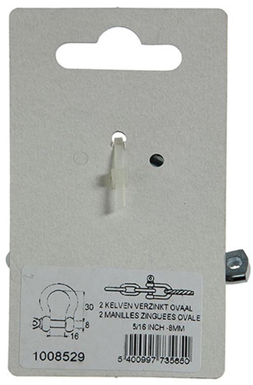 Mack 1008529 - 2 kelven ovaal 8mm verzinkt | 10 stuks