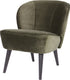 Woood sara fauteuil - velvet - warm groen - 71x59x70