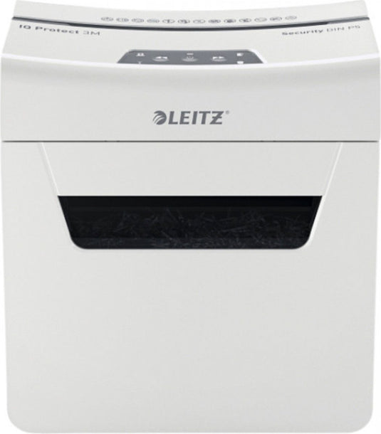 Leitz iq protect premium 3m ultrastille papierversnipperaar p5 - micro snippers - tot 3 vel - 10l - wit