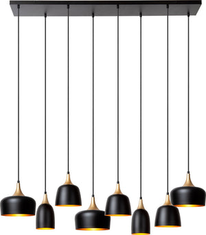 Lucide chayanne - hanglamp - 8xe14 - zwart