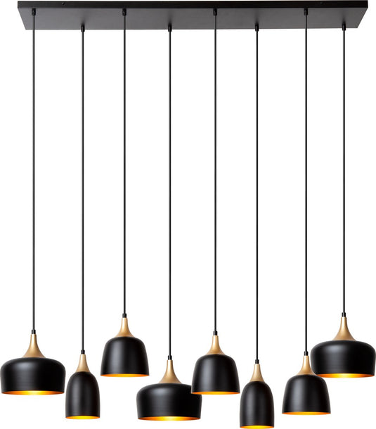 Lucide chayanne - hanglamp - 8xe14 - zwart