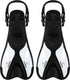 Atlantis dolphin - flippers - zwemvliezen - verstelbare hielstrap - voor zwemmen snorkelen - volwassenen - zwart wit - 41-45