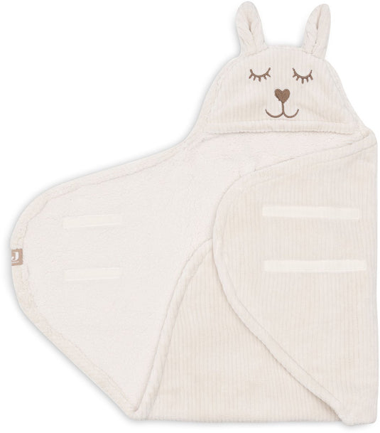 Jollein baby wikkeldeken - 100x105cm - bunny cloudy rib - oatmeal