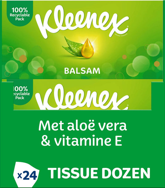 Kleenex tissues - balsam - voordeelverpakking - 24 x 64 stuks = 1536 zakdoekjes