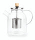 Beem teapot glass, glazen theepot met theefilter – 1,5l, glas bamboo rvs