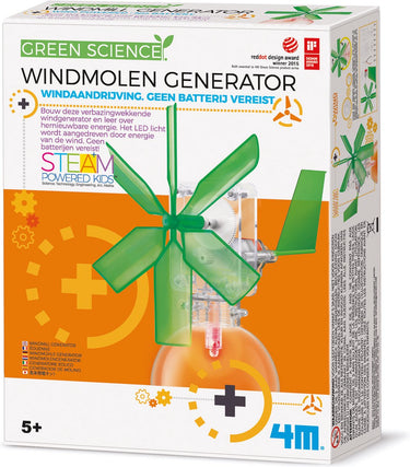4m wetenschap en spel - maak licht met je eigen windmolen generator - kidzlabs - green science - 8+