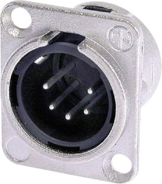 Neutrik nc5mdl1 xlr-connector flensstekker, contacten recht aantal polen: 5 zilver 1 stuk(s)