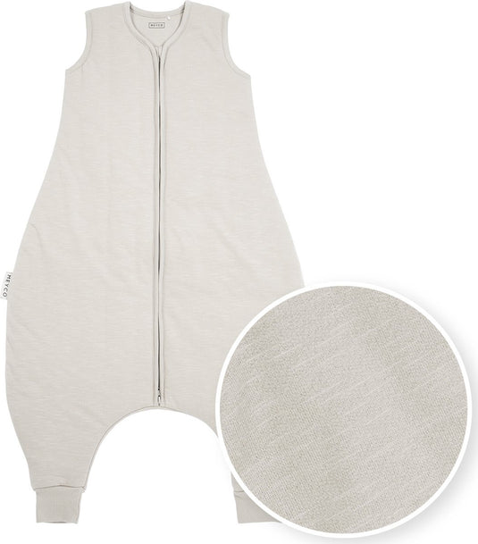 Meyco baby slub baby winter slaapoverall jumper - greige - 80cm - 2.0 tog