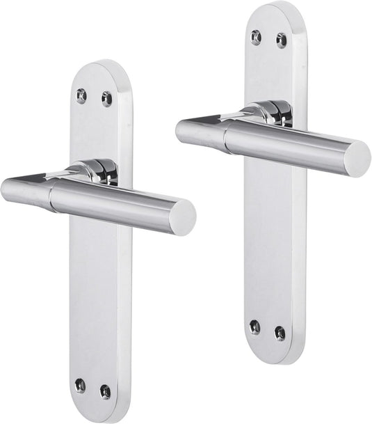 Impresso deurkruk - galway - voor binnen - ovaal deurschild met schroeven - chroom - 2 stuks
