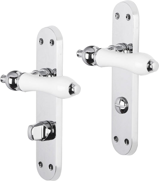 Impresso brisbane kruk met schild ovaal wc63 schroef chroom wit