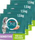 Purina one sensitive - kattenbrokjes - kalkoen - 4 x 1.5 kg