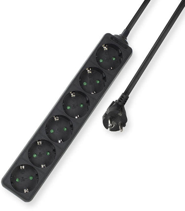 Act stekkerdoos zwart – 6-voudig – 3 meter kabel – ac2460
