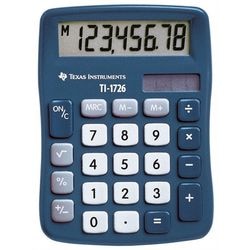 Texas instruments mini bureau rekenmachine ti-1726 blauw 8 karakters