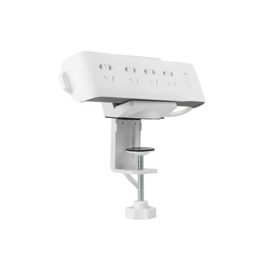 Equip 650806 clamp-on powerstrip holder, abs, steel, white