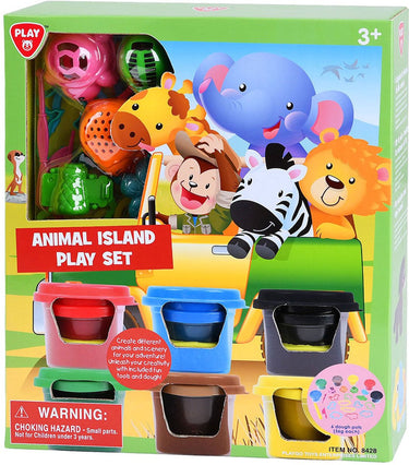 Playgo dieren eiland kleiset. 6 kleipotjes