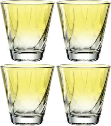 Leonardo twist drinkglas 215ml geel - set 4