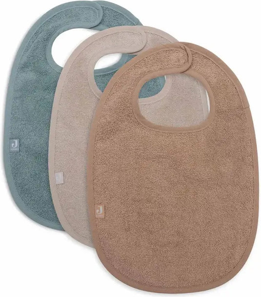 Jollein - baby slab badstof - katoen - met klittenband - slabbetjes - 3 stuks - sea green nougat biscuit