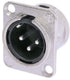 Neutrik nc3mdl1 xlr-connector flensstekker, contacten recht aantal polen: 3 zilver 1 stuk(s)