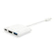 Equip 133461 usb type c to hdmi female usb a female pd adapter, 4k, pastic, 15cm, white