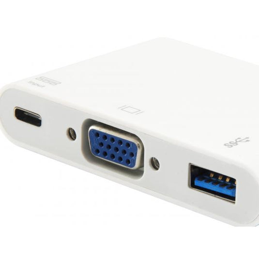 Equip 133462 usb type c to vga female usb a female pd adapter, 1080p, 15cm, white