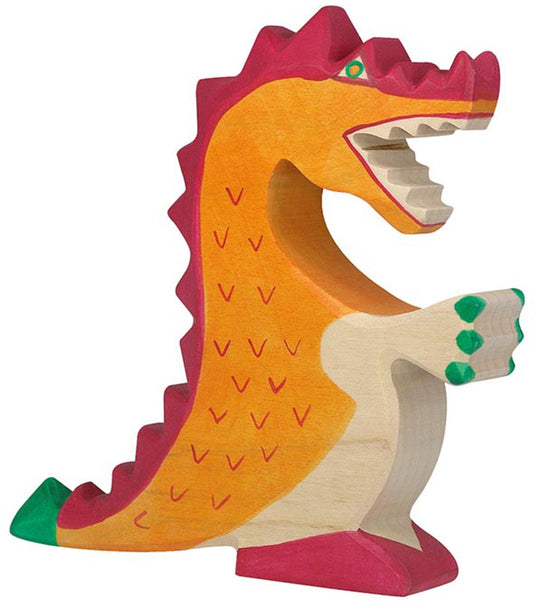 Holztiger sprookjes en ridders - draak rood - 17x3x16cm - houten figuur - handgemaakt