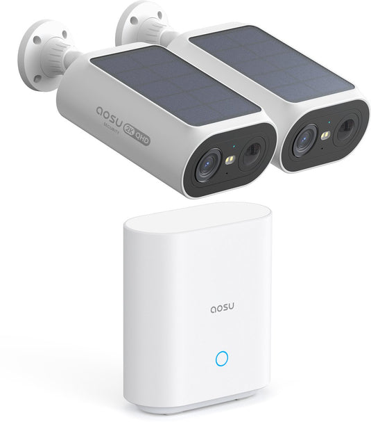 Aosu solarcam p1 se - 2 beveiligingscamera's met 2k resolutie - zonne-energie - 2-weg audio - ai