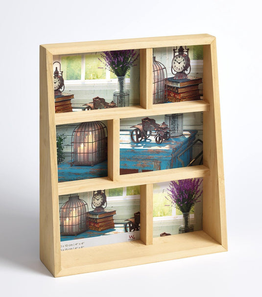 Walther rustic - fotolijst - fotoformaat 3x10x10 cm + 3x10x15 cm - natuur