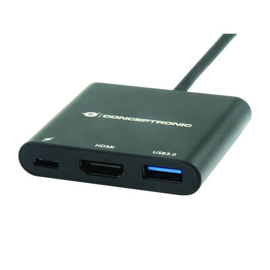 Conceptronic donn01b donn usb-c to hdmi adapter, usb 3.2 gen 1 (3.1 gen 1) type-a c, hdmi, black