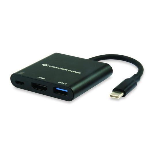 Conceptronic donn01b donn usb-c to hdmi adapter, usb 3.2 gen 1 (3.1 gen 1) type-a c, hdmi, black