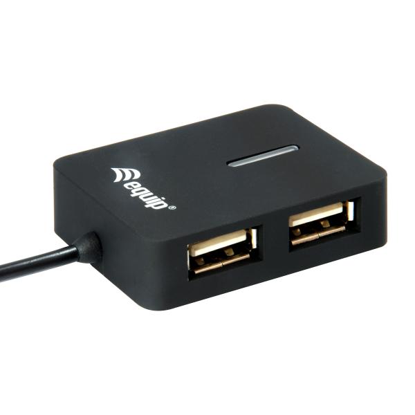 Load image into Gallery viewer, Equip 128952, 4-port travel usb hub, usb 2.0, 480 mbit s, plastic, black
