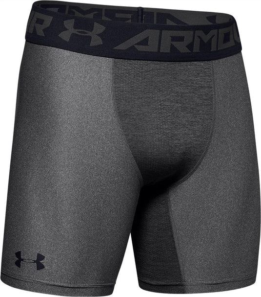 Under armour ua hg armour shorts-gry heren sportbroek - carbon heather - zwart