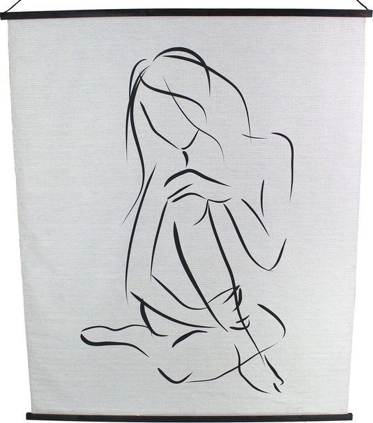 Hd collection wanddoek zwart 140x2x170cm