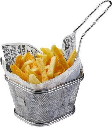 Gefu bbq mini serveermand groot 25,1 x 11,2 cm – rvs – voor friet, snacks en bbq gerechten