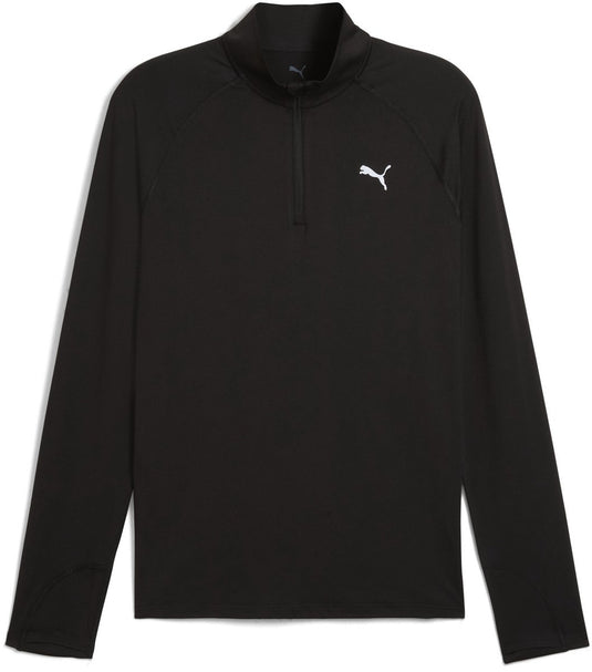 Puma m run velocity cloudspun 1 4 zip heren sporttop - black