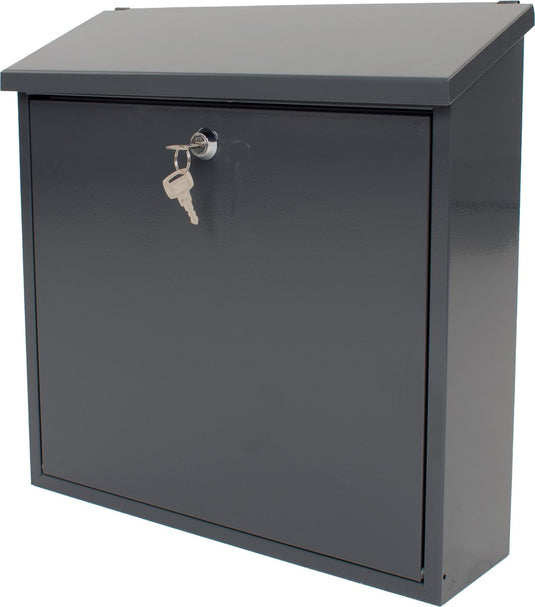 V-part - wandbrievenbus malagan - galvanized steel powder coated - antraciet - brievenbus