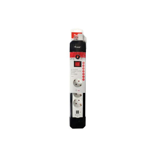Equip 245553 4-outlet power strip with 2x usb, 4x ac outlet(s) indoor, type f, 1.5 mm², 1.5 m