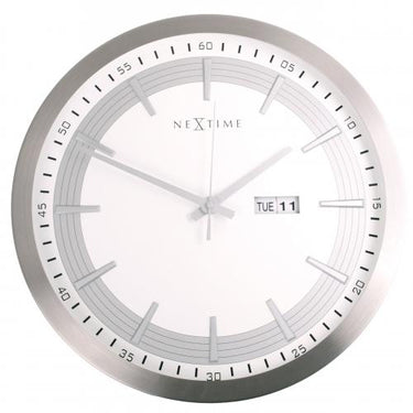 Nextime klok 3009 captain, ø44 cm, wall, white