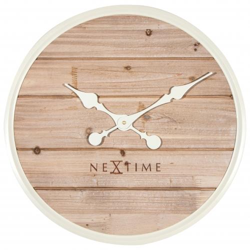 Load image into Gallery viewer, Nextime klok 3134wi plank, ø50 cm, wall, white
