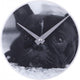 Nextime klok 5173 little dog, ø20 cm, wall, black