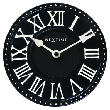 Nextime klok 5187zw london table, ø16 cm, wall, black white